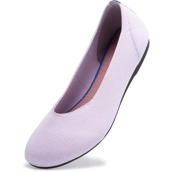 Frank Mully Women’s Purple Knit Fabric Round Toe Slip On Ballet Flat Shoes - Picture 6 of 7